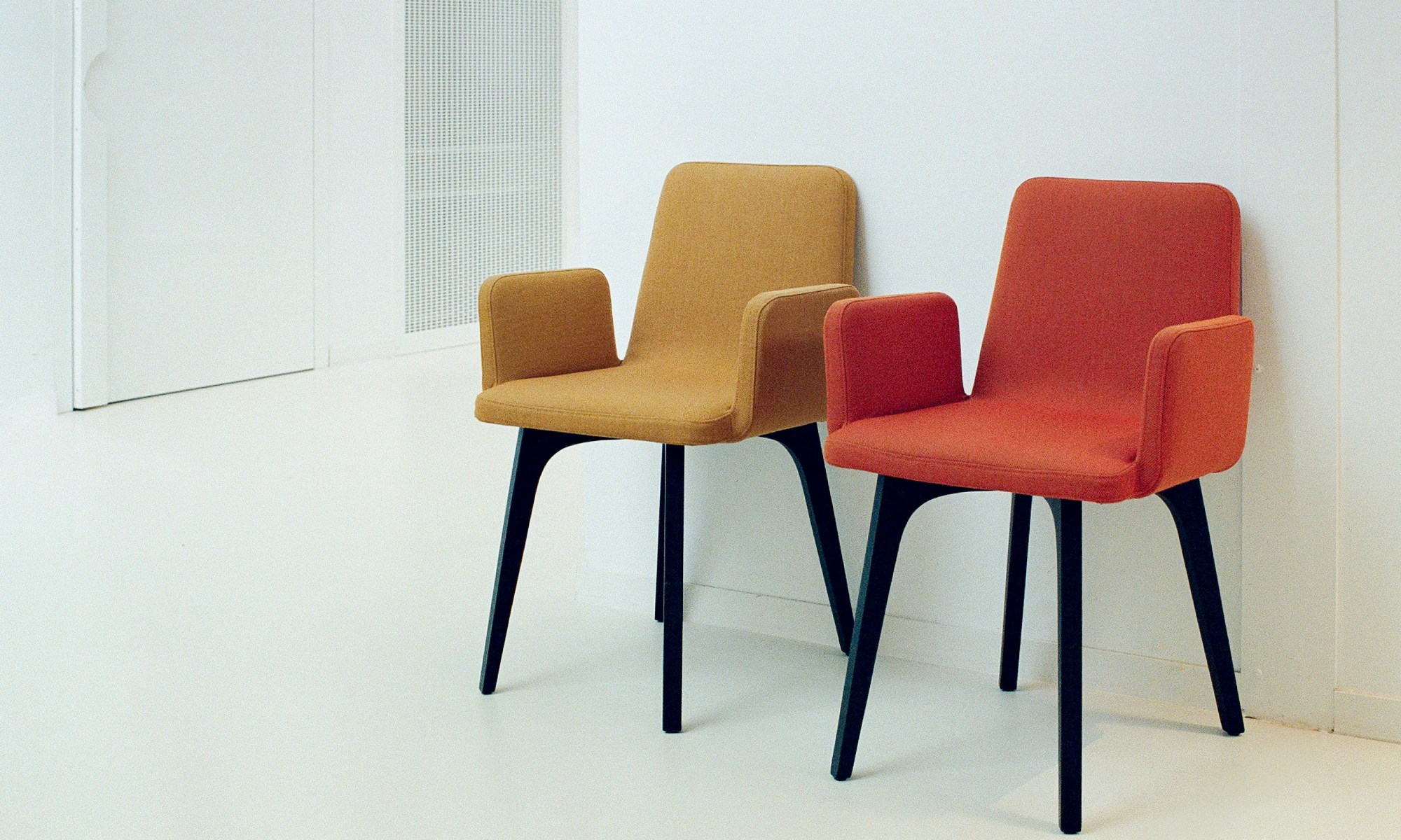 Mustard and orange chairs