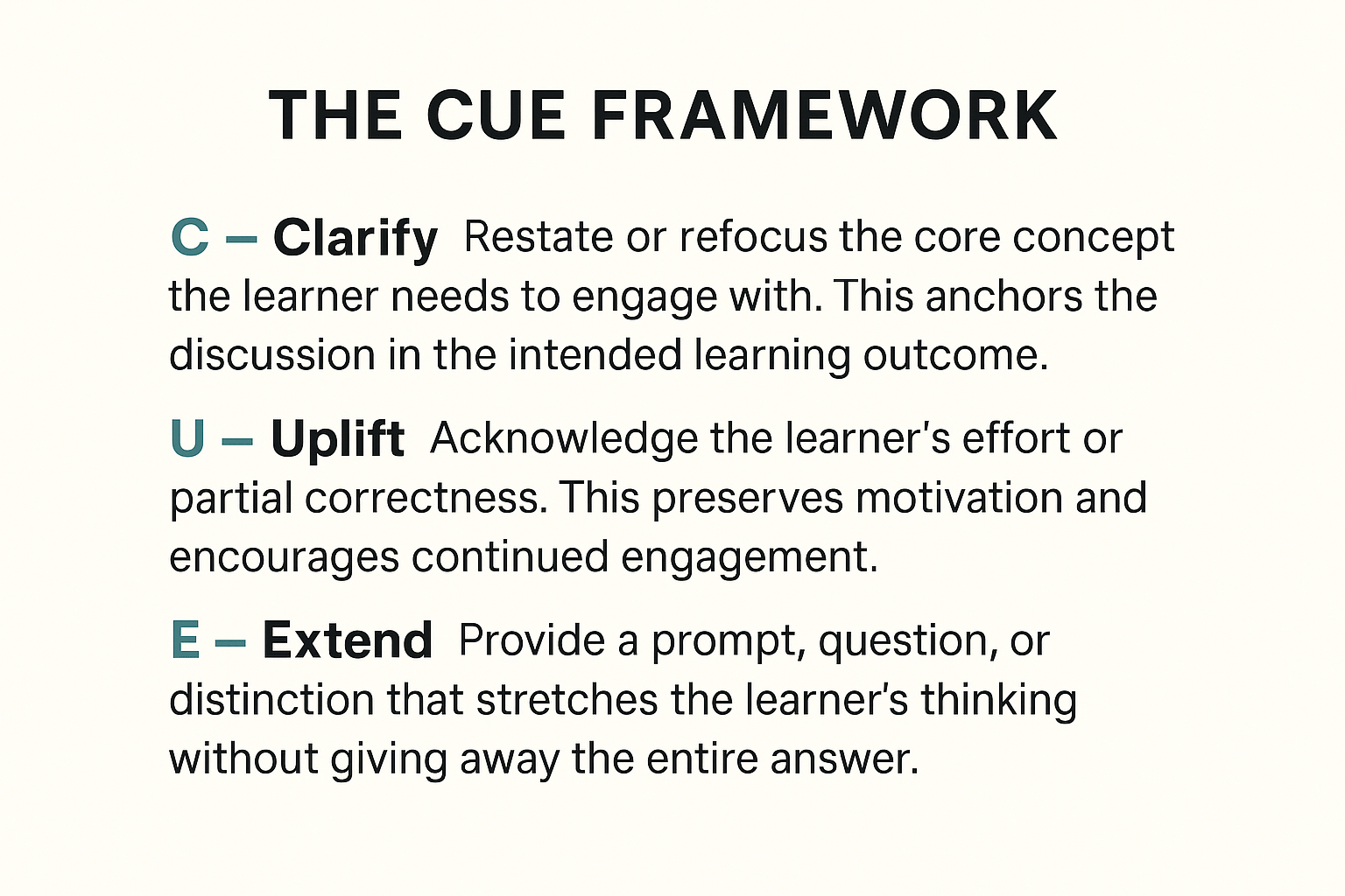 The CUE Framework